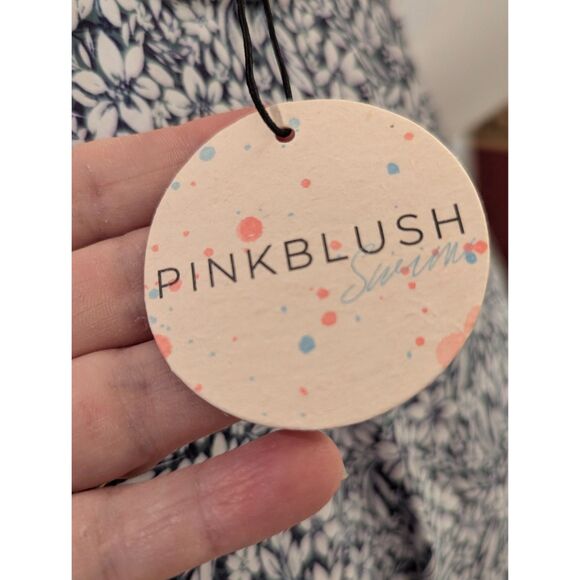 PinkBlush Blue Floral Ruffle Maternity One-Piece Swimsuit – Size M  – NWT - Picture 4 of 12